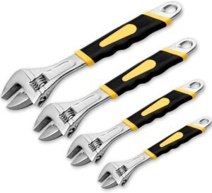 CROWNMAN ADJUSTABLE WRENCH CROME FINISH 8"