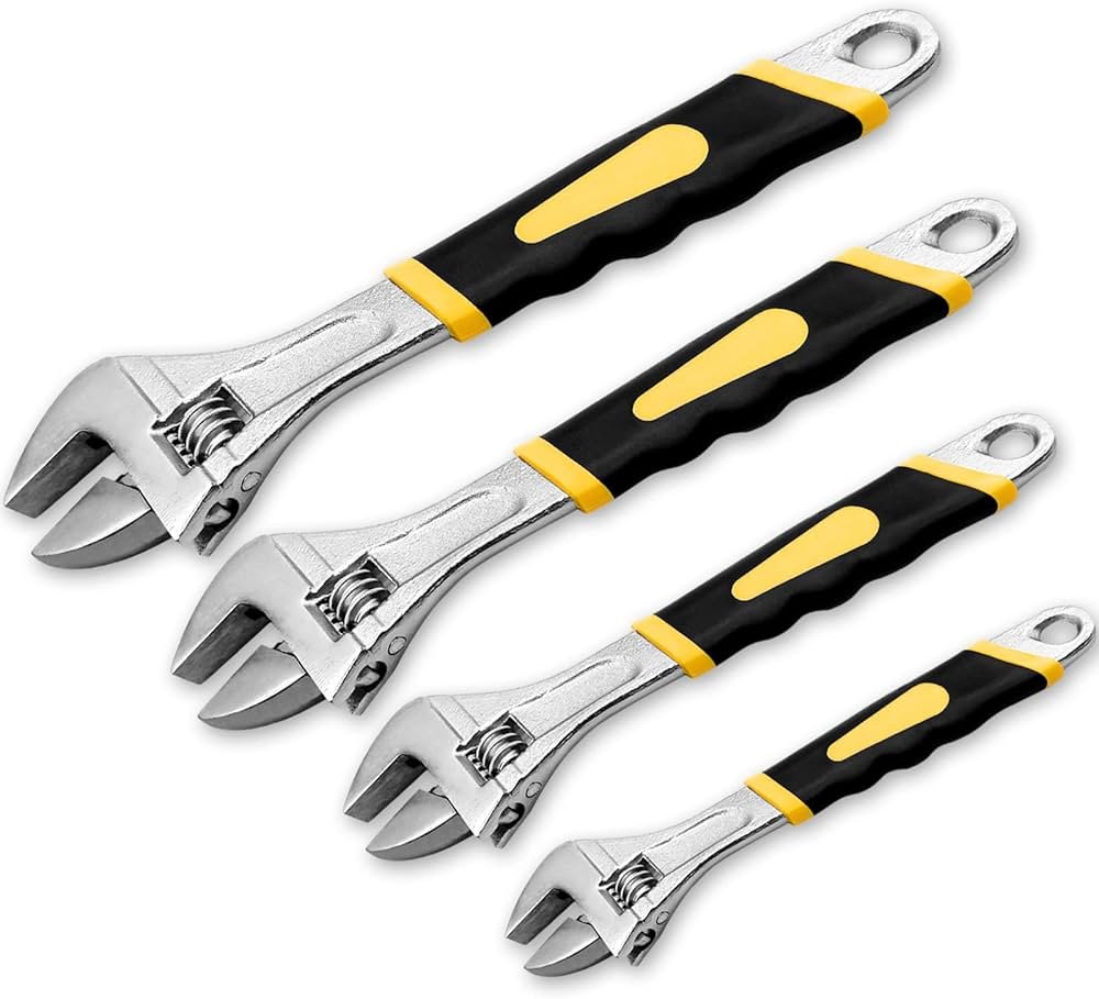 71 tuPUyL0L. AC UF10001000 QL80 First Frame Contracting CROWNMAN ADJUSTABLE WRENCH CROME FINISH 8"