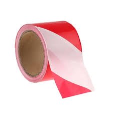 WARNING TAPE RED & WHITE 300M