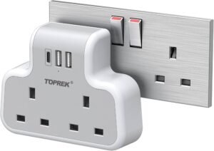 VETO EXTENSION SOCKET MULTIWAY DIRECT PLUGIN ADAPTOR WITH 2U